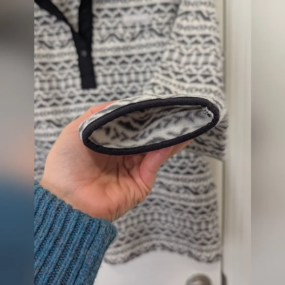 Columbia Quarter Snap Fleece Pullover Black And White Winter Mix Size L - Picture 6 of 9